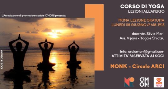 yoga all'aperto, roma, monk circolo arci